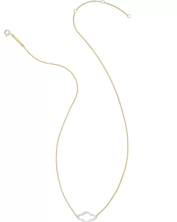 Abbie 14K Yellow Gold Pendant Necklace In White Diamond^Kendra Scott Sale