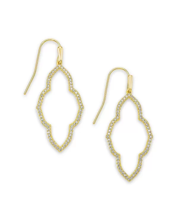 Abbie Gold Small Open Frame Earrings In White Crystal^Kendra Scott Best