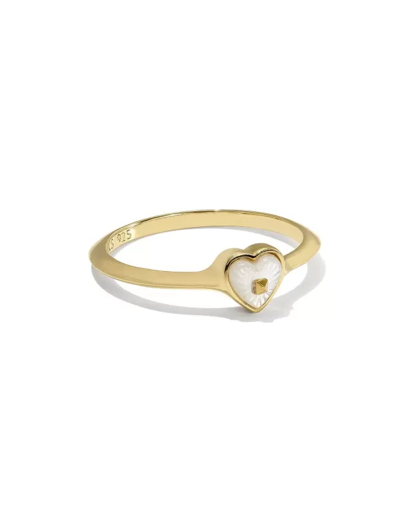 Adalynn 18K Gold Vermeil Heart Band Ring In Ivory Mother-Of-Pearl^Kendra Scott Store