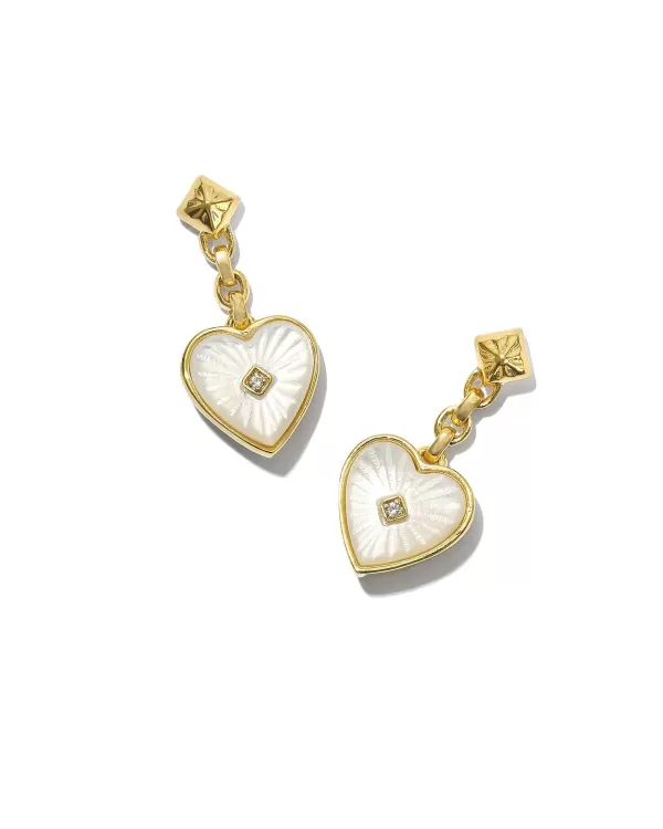 Adalynn 18K Gold Vermeil Heart Drop Earrings In Ivory Mother-Of-Pearl^Kendra Scott Outlet
