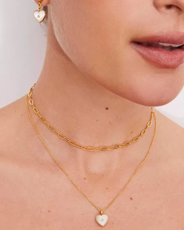 Adalynn 18K Gold Vermeil Heart Drop Earrings In Ivory Mother-Of-Pearl^Kendra Scott Outlet