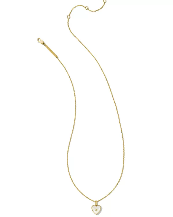 Adalynn 18K Gold Vermeil Heart Pendant Necklace In Ivory Mother-Of-Pearl^Kendra Scott Shop