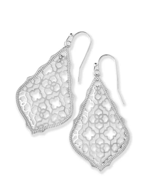 Addie Silver Drop Earrings In Silver Filigree Mix^Kendra Scott New