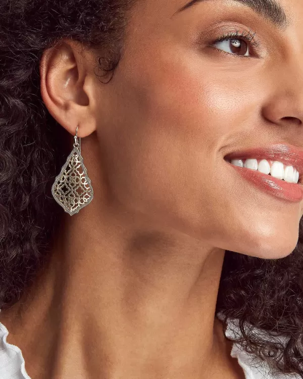 Addie Silver Drop Earrings In Silver Filigree Mix^Kendra Scott New