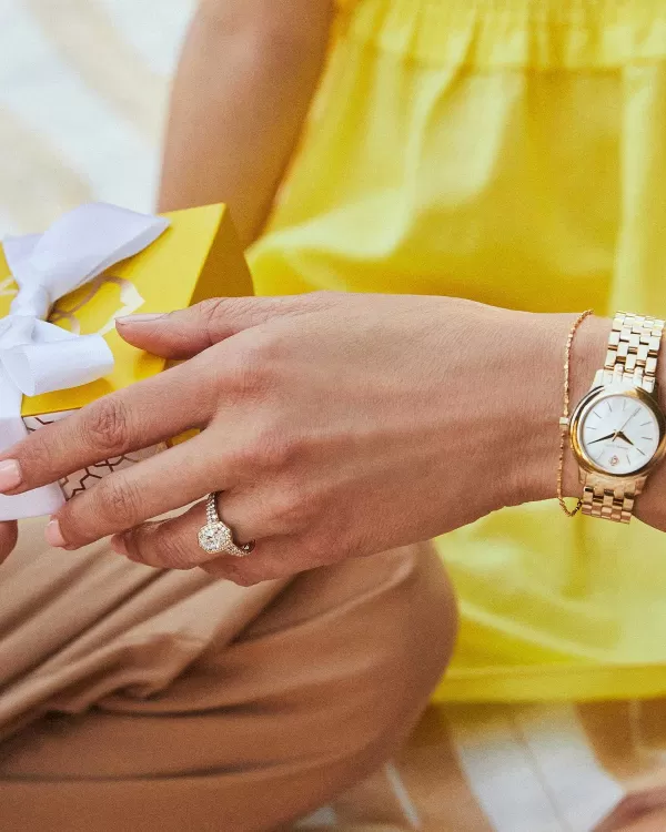 Alex Gold Tone Stainless Steel 28Mm Watch In Ivory Mother-Of-Pearl^Kendra Scott Flash Sale