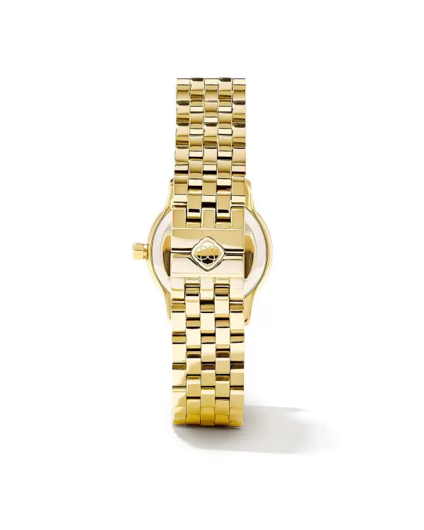 Alex Gold Tone Stainless Steel 28Mm Watch In Ivory Mother-Of-Pearl^Kendra Scott Flash Sale