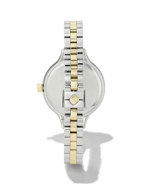 Alex Two Tone Stainless Steel 35Mm Narrow Watch In Ivory Mother-Of-Pearl^Kendra Scott Shop