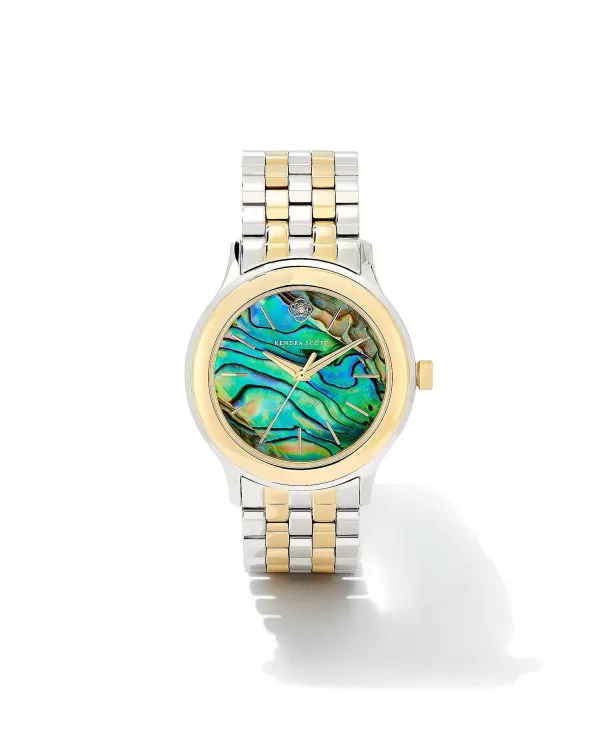 Alex Two Tone Stainless Steel 35Mm Watch In Abalone^Kendra Scott Sale