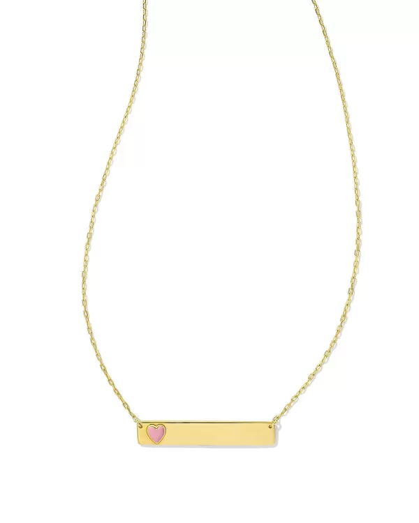 Allison 18K Gold Vermeil Enamel Heart Pendant Necklace In Pink^Kendra Scott New