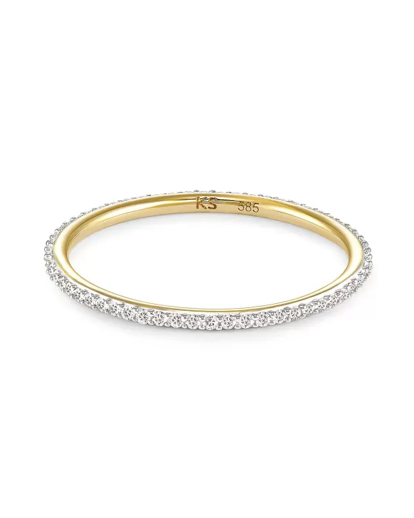 Angelina 14K Yellow Gold Band Ring In White Diamond^Kendra Scott Best Sale