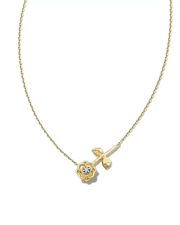 Ansel Rose 14K Yellow Gold Pendant Necklace In White Diamond^Kendra Scott Cheap