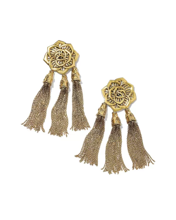 Ansel Rose Statement Earrings In Vintage Gold^Kendra Scott Sale