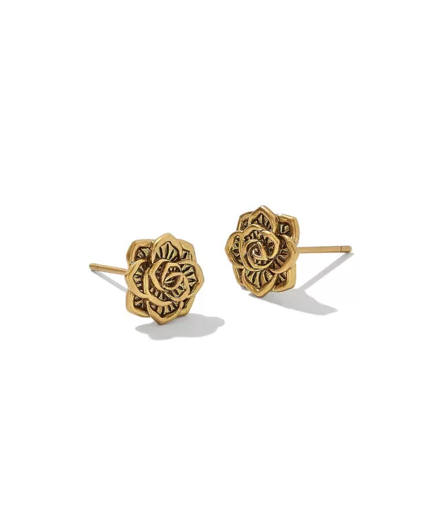Ansel Rose Stud Earrings In Vintage Gold^Kendra Scott Best