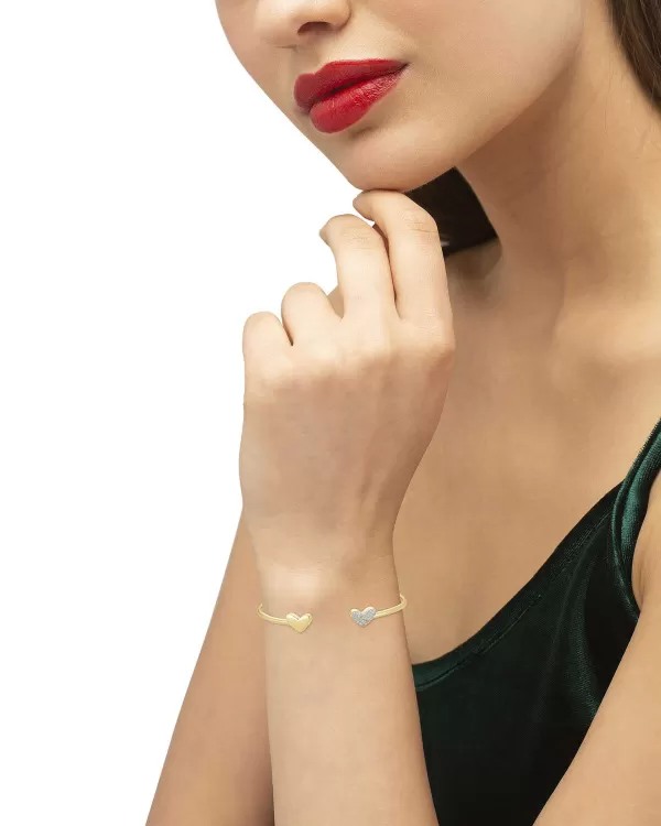 Ari Heart 18K Gold Vermeil Cuff Bracelet In White Diamond^Kendra Scott Flash Sale