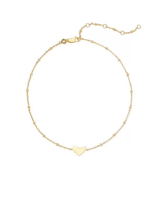 Ari Heart Chain Anklet In 18K Yellow Gold Vermeil^Kendra Scott Best Sale