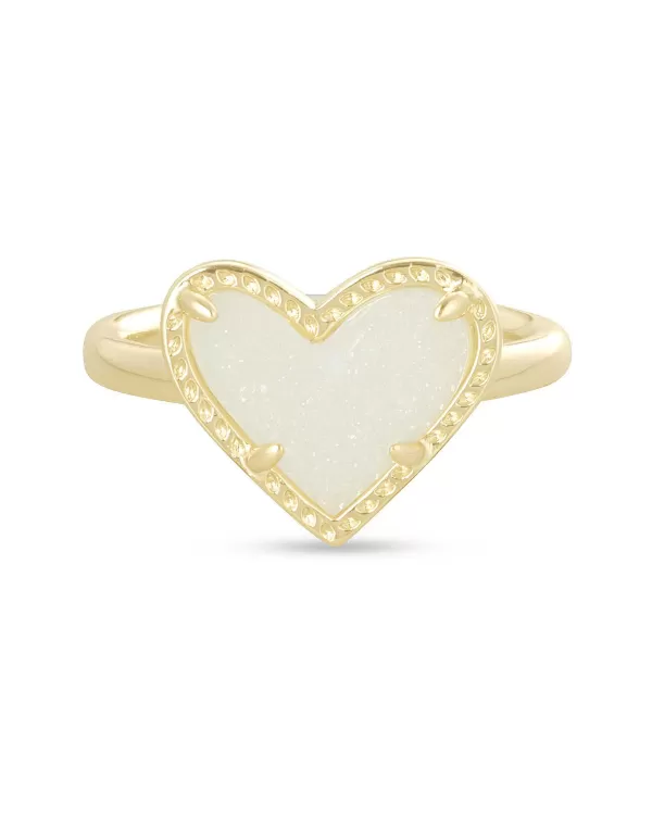 Ari Heart Gold Band Ring In Iridescent Drusy^Kendra Scott Hot