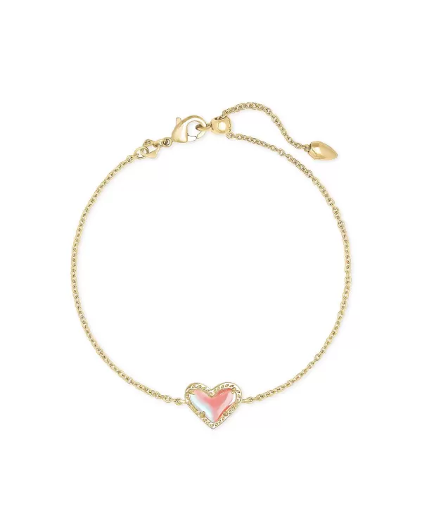 Ari Heart Gold Chain Bracelet In Dichroic Glass^Kendra Scott Online