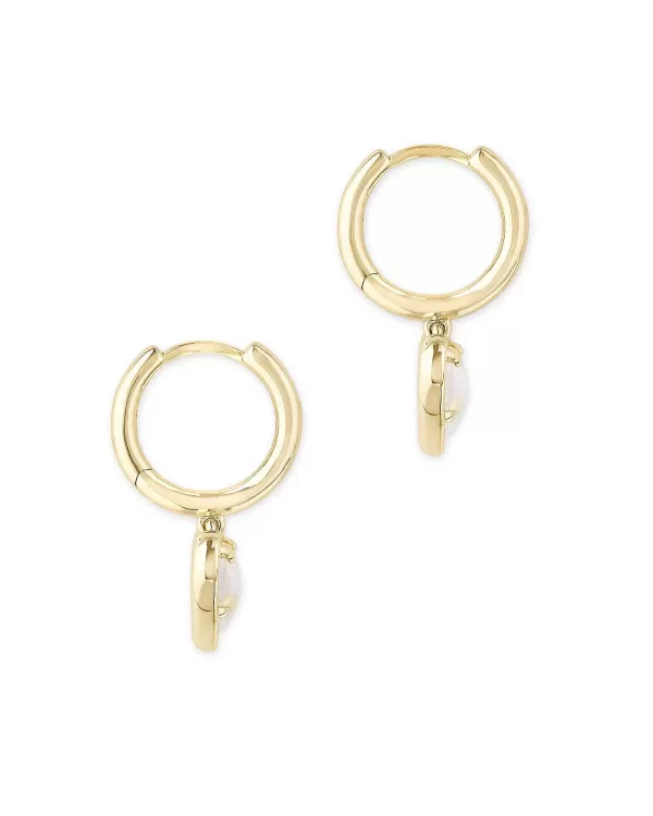 Ari Heart Gold Huggie Earrings In Dichroic Glass^Kendra Scott Best