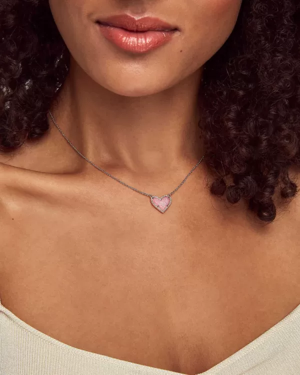 Ari Heart Rose Gold Pendant Necklace In Light Pink Drusy^Kendra Scott Cheap