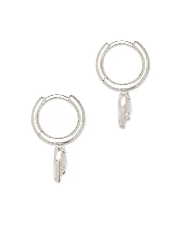 Ari Heart Silver Huggie Earrings In Ivory Mother-Of-Pearl^Kendra Scott Outlet