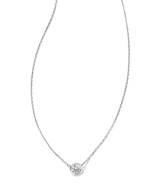 Audrey 14K White Gold Pendant Necklace In White Diamond, .25Ct^Kendra Scott New