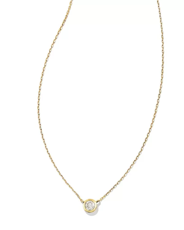 Audrey 14K Yellow Gold Pendant Necklace In White Diamond, .15Ct^Kendra Scott Outlet