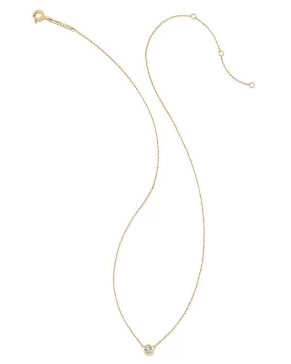 Audrey 14K Yellow Gold Pendant Necklace In White Diamond, .15Ct^Kendra Scott Outlet