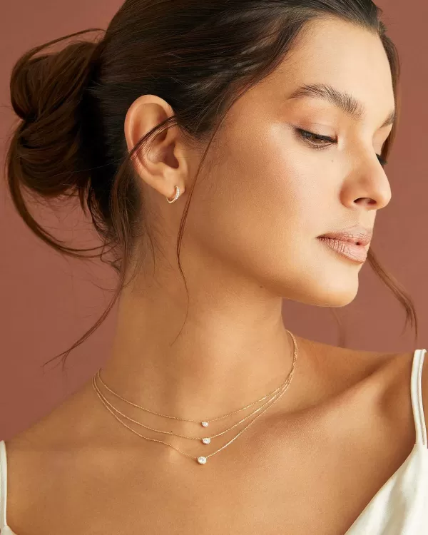Audrey 14K Yellow Gold Pendant Necklace In White Diamond, .15Ct^Kendra Scott Outlet