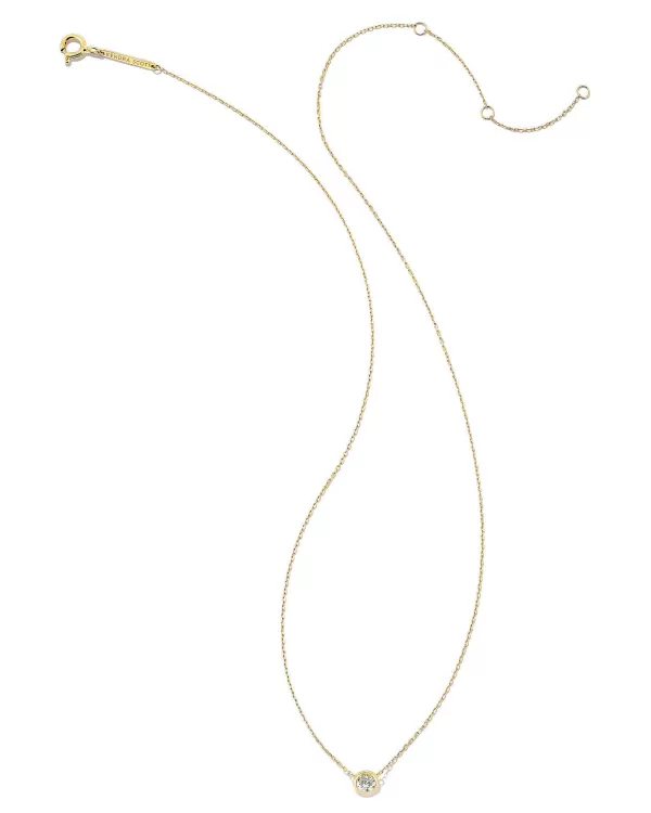 Audrey 14K Yellow Gold Pendant Necklace In White Diamond, .25Ct^Kendra Scott Discount