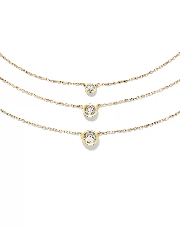 Audrey 14K Yellow Gold Pendant Necklace In White Diamond, .25Ct^Kendra Scott Discount