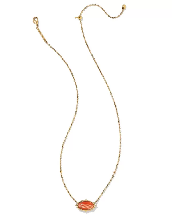 Baroque Elisa Vintage Gold Pendant Necklace In Orange Banded Agate^Kendra Scott Best