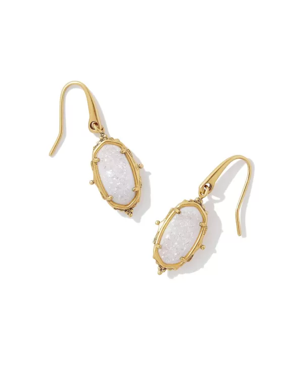 Baroque Vintage Gold Lee Drop Earrings In Iridescent Drusy^Kendra Scott Hot