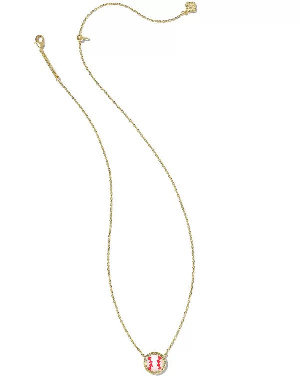 Baseball Gold Short Pendant Necklace In Ivory Mother-Of-Pearl^Kendra Scott Hot