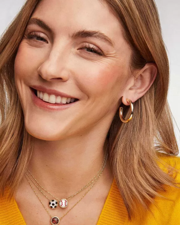 Basketball Gold Short Pendant Necklace In Orange Goldstone^Kendra Scott Sale