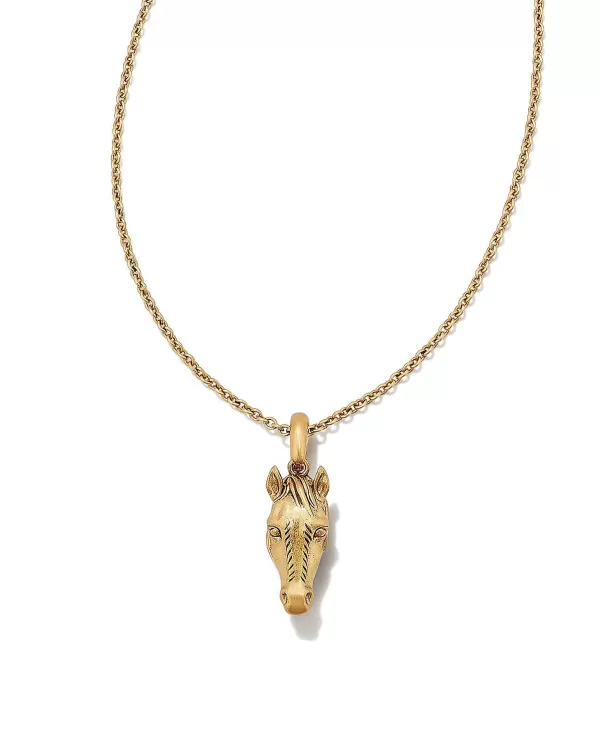 Beau Horse Pendant Necklace In Vintage Gold^Kendra Scott Sale