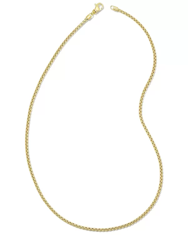 Beck 20" Thin Round Box Chain Necklace In 18K Gold Vermeil^Kendra Scott Best Sale