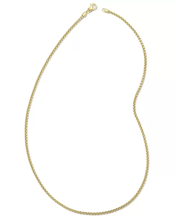 Beck 22" Thin Round Box Chain Necklace In 18K Gold Vermeil^Kendra Scott Store