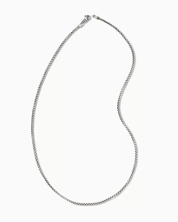 Beck 24" Thin Round Box Chain Necklace In Oxidized Sterling Silver^Kendra Scott Shop