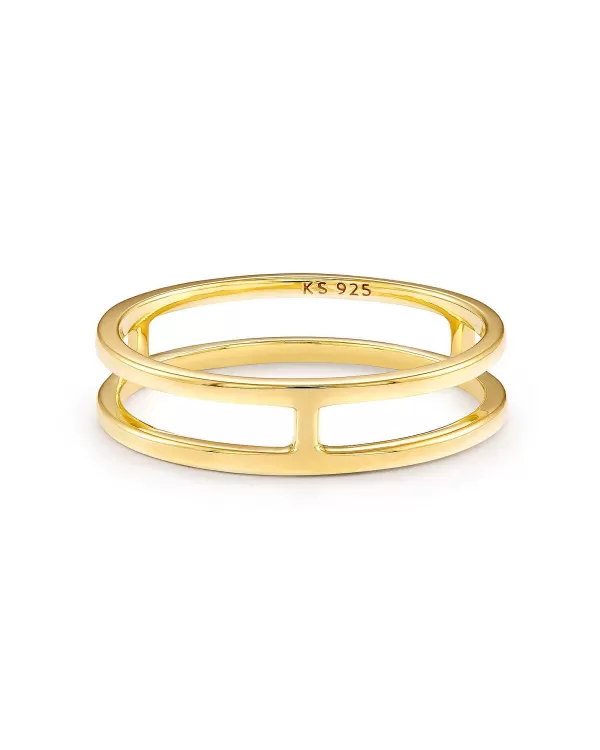 Bennett Double Band Ring In 18K Yellow Gold Vermeil^Kendra Scott Cheap