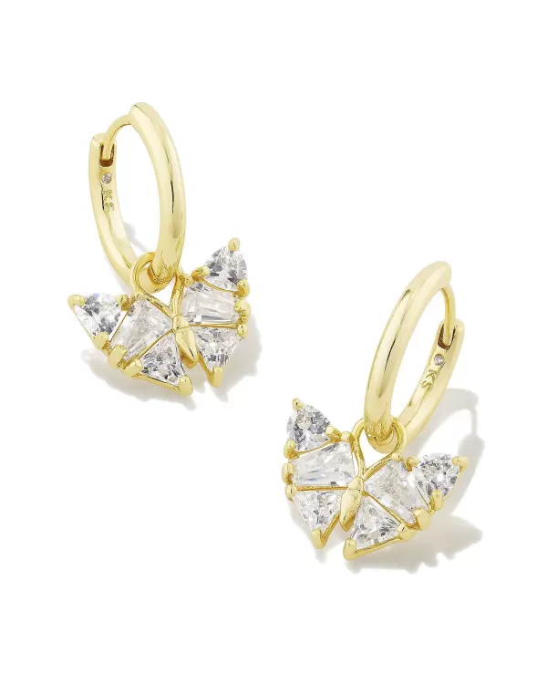 Blair Gold Butterfly Huggie Earrings In White Crystal^Kendra Scott Online