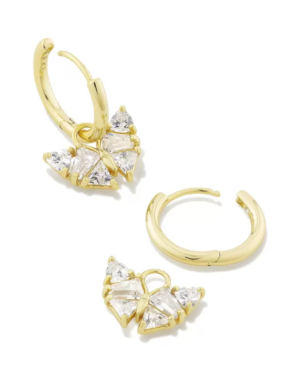 Blair Gold Butterfly Huggie Earrings In White Crystal^Kendra Scott Online