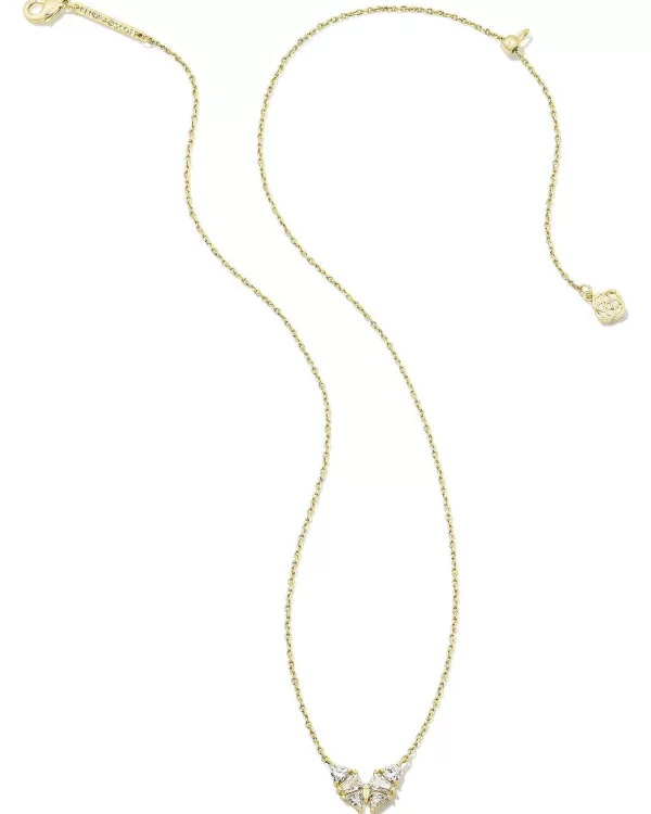 Blair Gold Butterfly Small Short Pendant Necklace In White Crystal^Kendra Scott Shop