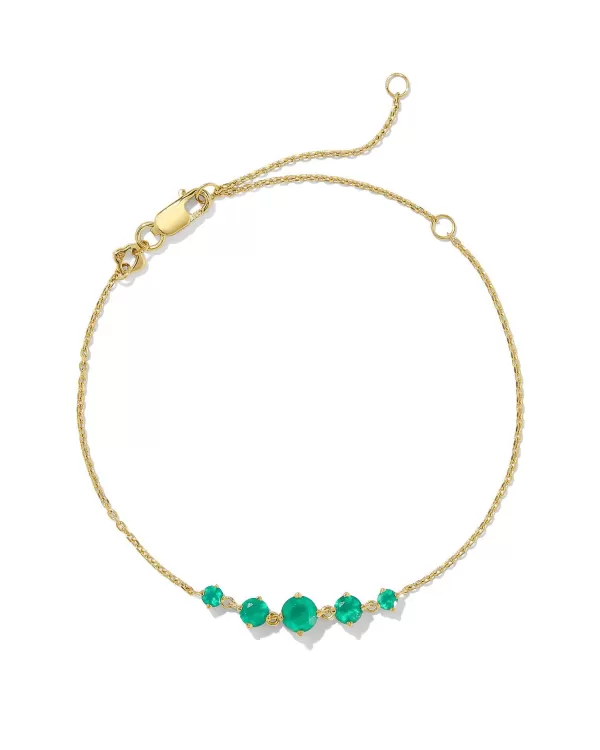 Blakely 18K Gold Vermeil Delicate Chain Bracelet In Green Onyx^Kendra Scott Shop