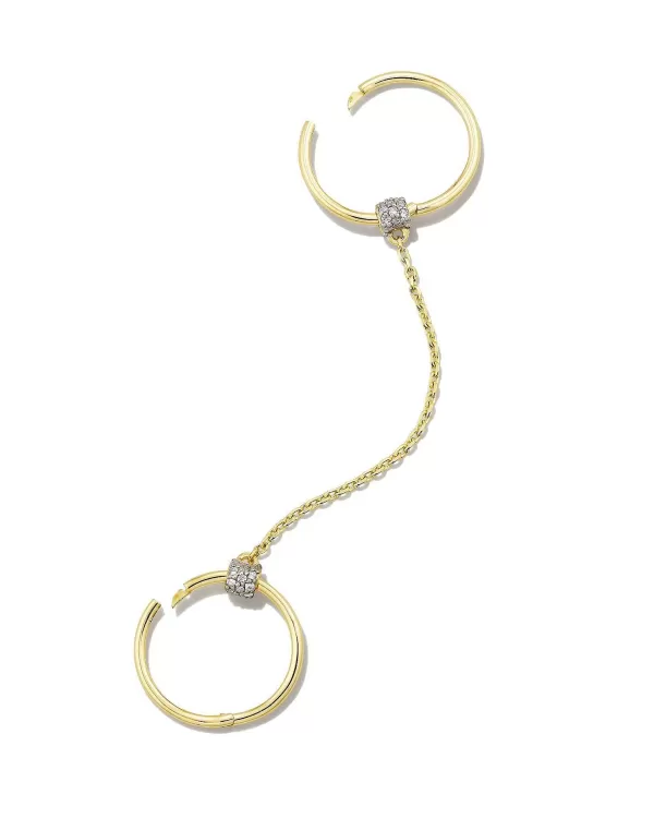 Bristol 18K Gold Vermeil Ear Cuff Set In White Sapphire^Kendra Scott Clearance