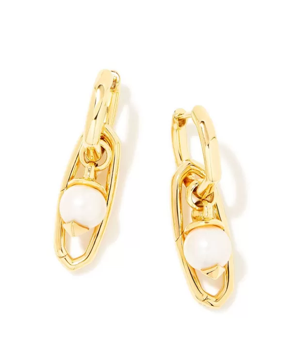 Brooklyn Convertible Pearl 18K Gold Vermeil Charm Earrings In White Pearl^Kendra Scott Cheap