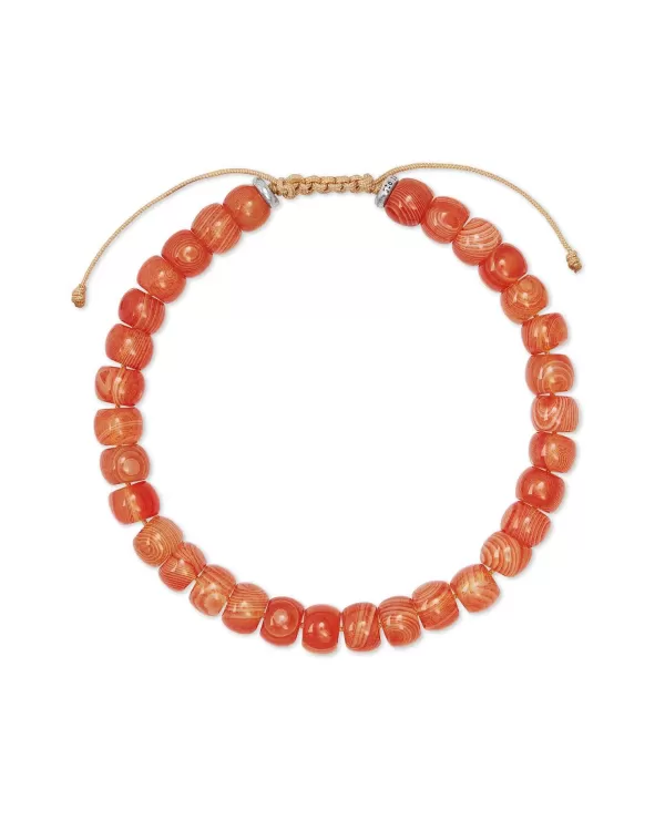 Cade Oxidized Sterling Silver Corded Bracelet In Orange Banded Agate^Kendra Scott Store