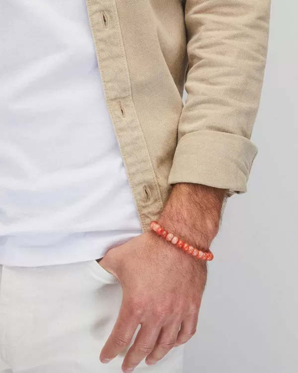 Cade Oxidized Sterling Silver Corded Bracelet In Orange Banded Agate^Kendra Scott Store