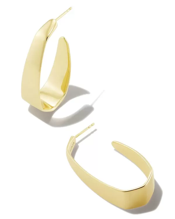 Cadence Large Hoop Earrings In 18K Gold Vermeil^Kendra Scott Shop