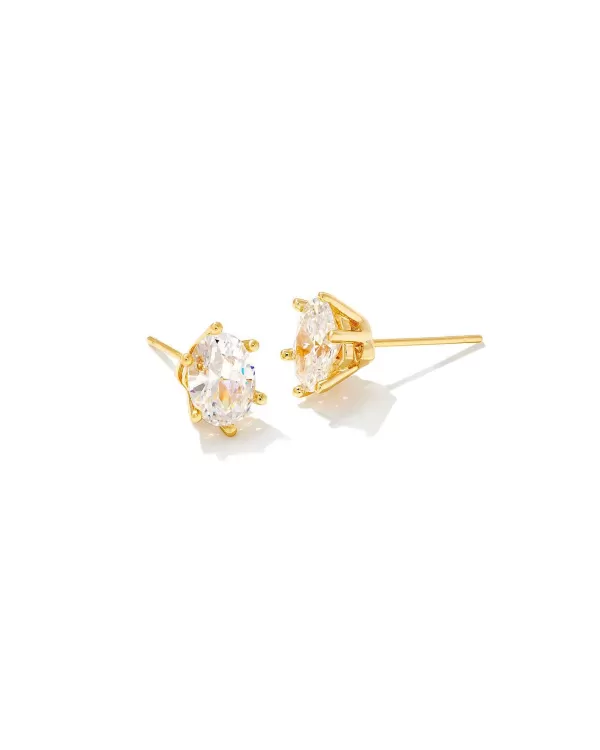 Cailin Gold Crystal Stud Earrings In White Crystal^Kendra Scott Shop