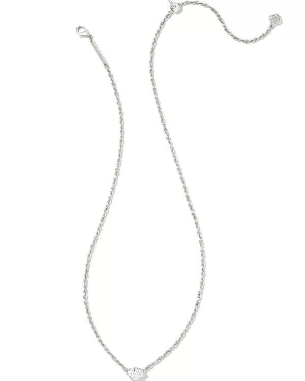 Cailin Silver Pendant Necklace In White Crystal^Kendra Scott Cheap